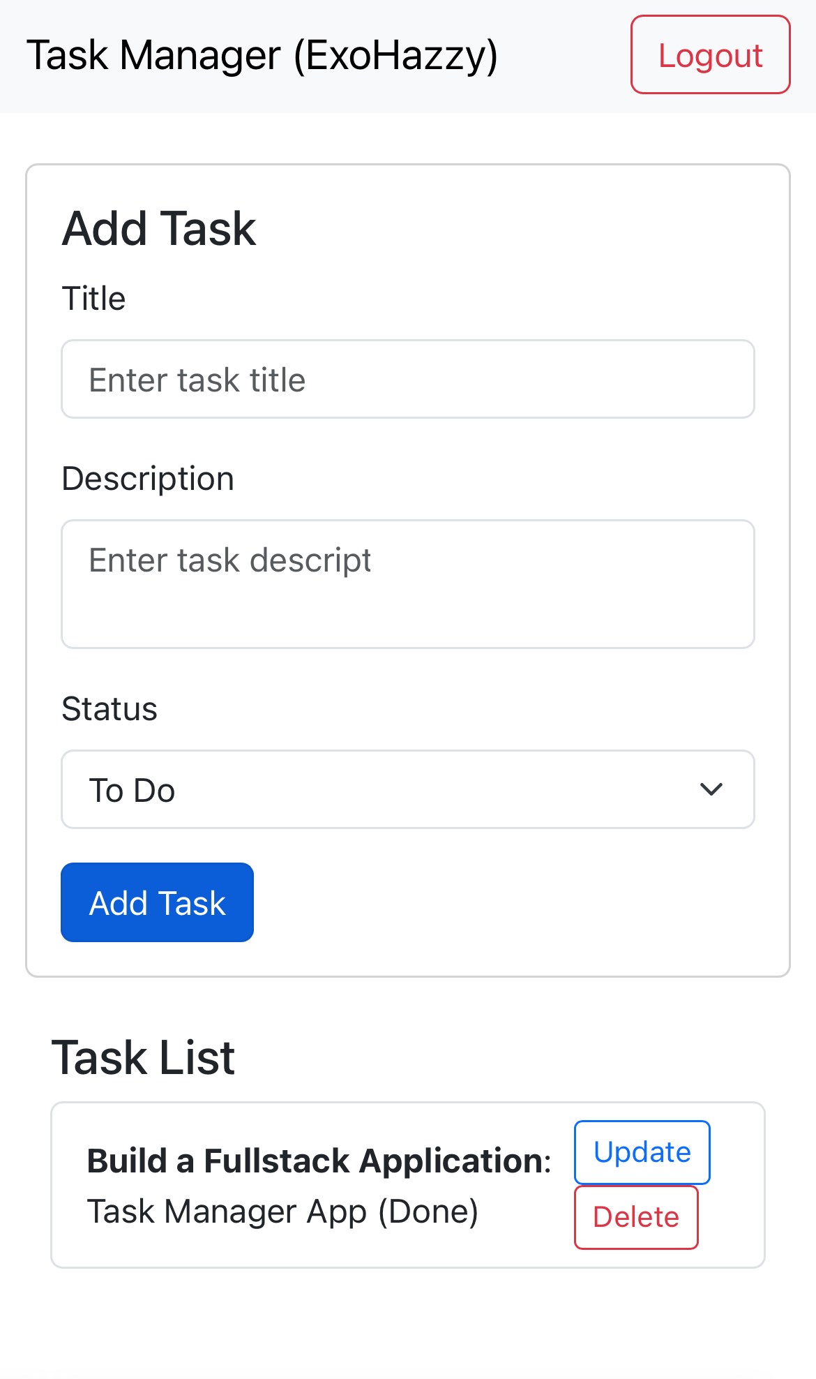 Task Manager App Screenshot